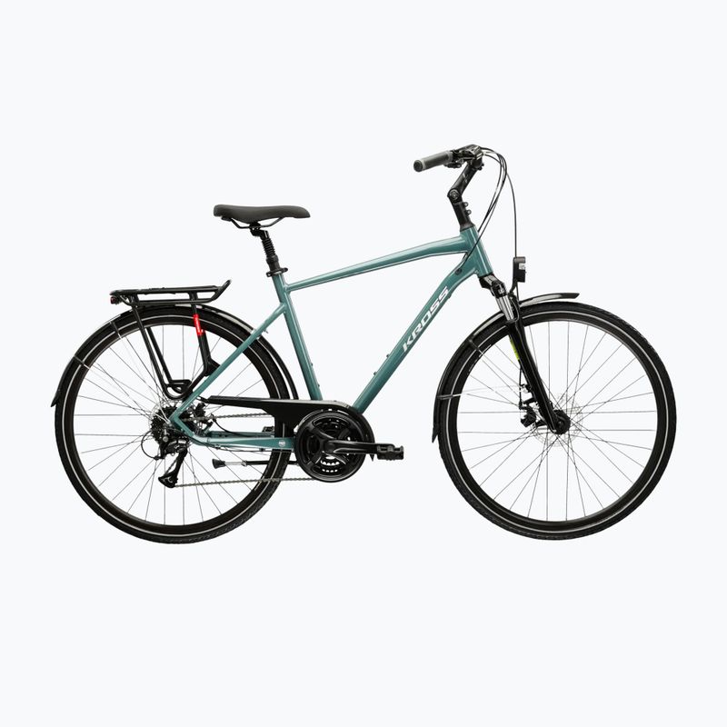 Мъжки трекинг велосипед KROSS Trans 3.0 green/silvery/shiny
