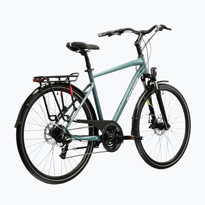 Мъжки трекинг велосипед KROSS Trans 3.0 green/silvery/shiny 3