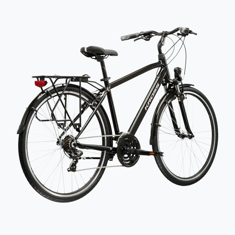 Мъжки трекинг велосипед KROSS Trans 1.0 black/silver/shiny 3