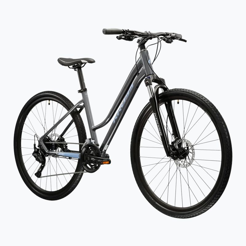 Дамски крос велосипед KROSS Evado 5.0 W gray/blue/shiny 2