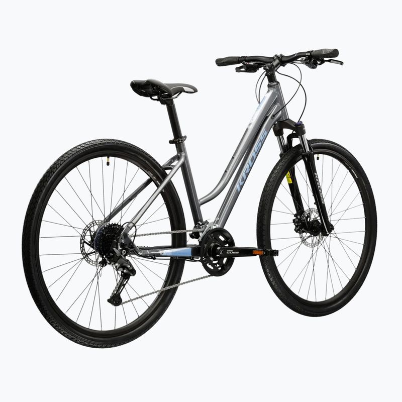 Дамски крос велосипед KROSS Evado 5.0 W gray/blue/shiny 3