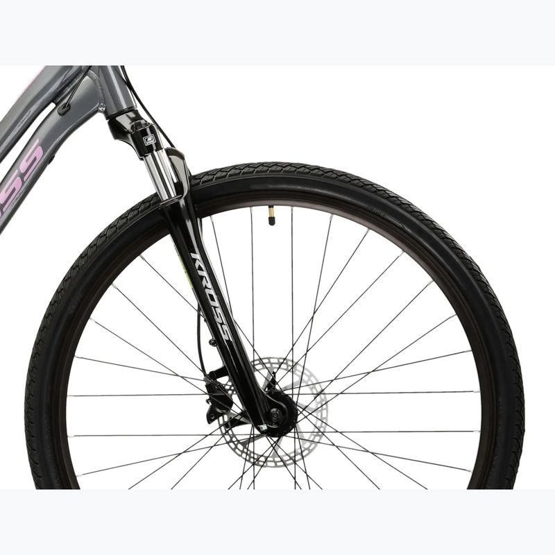 Дамски крос велосипед KROSS Evado 4.0 W gray/pink/gloss 6