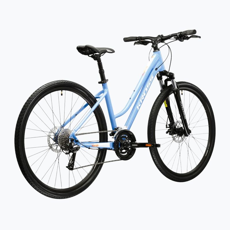 Дамски крос велосипед KROSS Evado 3.0 W blue/white/glossy 3