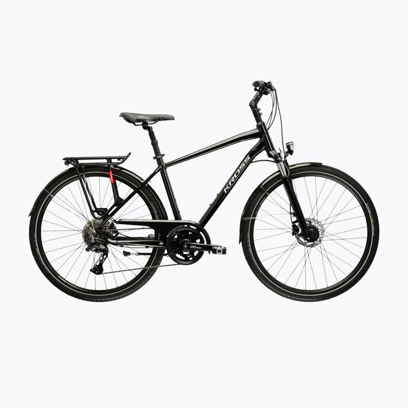 Мъжки трекинг велосипед KROSS Trans 7.0 black/silver/shiny