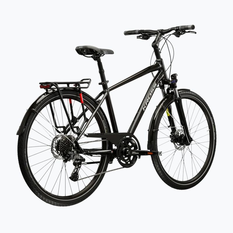 Мъжки трекинг велосипед KROSS Trans 7.0 black/silver/shiny 3