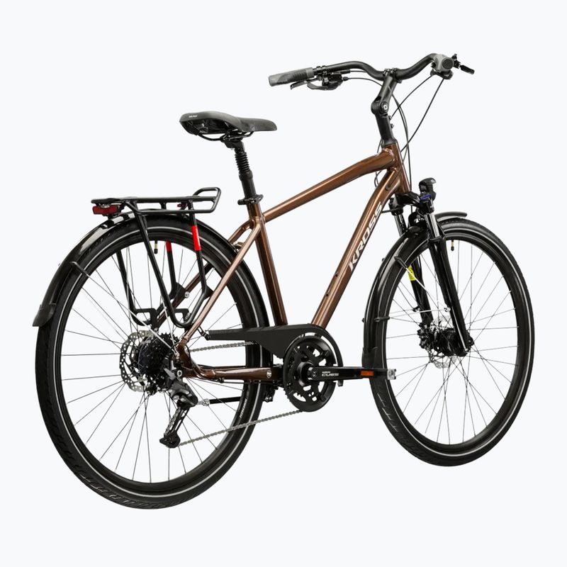 Мъжки трекинг велосипед KROSS Trans 5.0 brown/silver/gloss 3