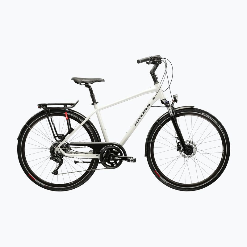 Мъжки трекинг велосипед KROSS Trans 5.0 gray/navy blue/gloss