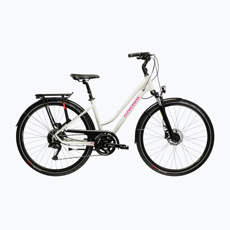Дамски трекинг велосипед KROSS Trans 5.0 W grey/pink/shiny