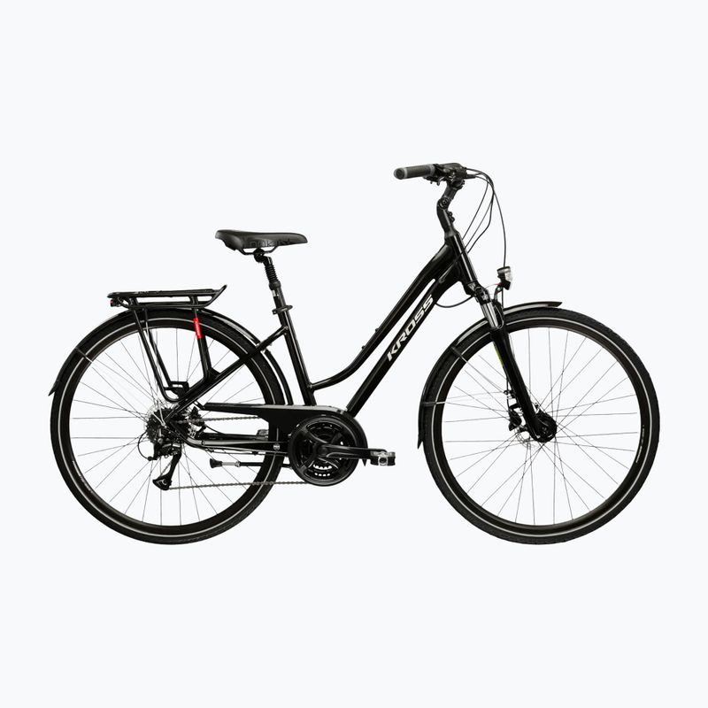 Дамски трекинг велосипед KROSS Trans 4.0 W black/silver/shiny