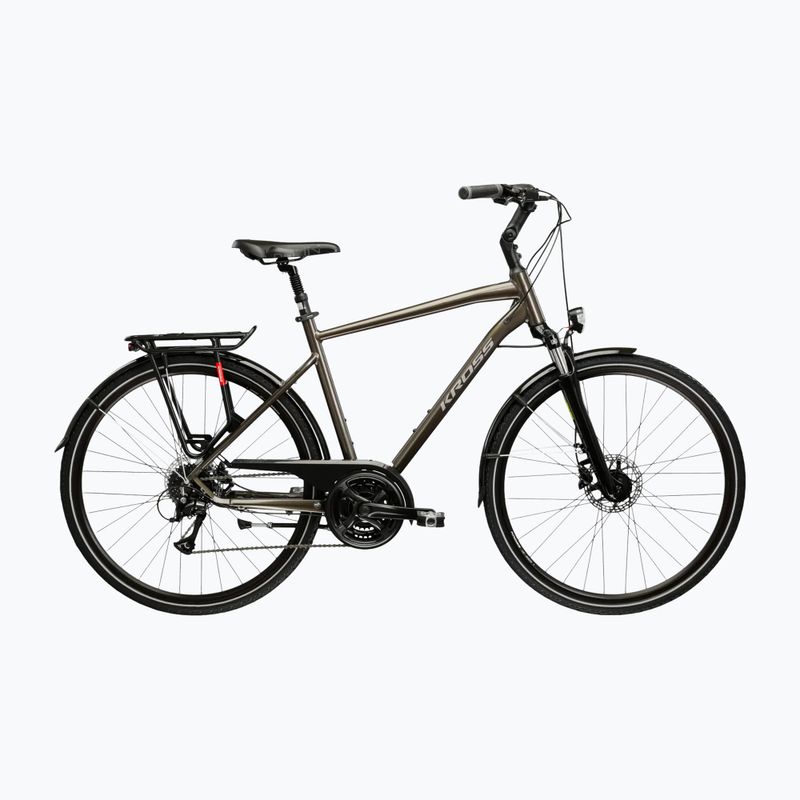 Трекинг велосипед KROSS Trans 4.0 brown/silver/glossy