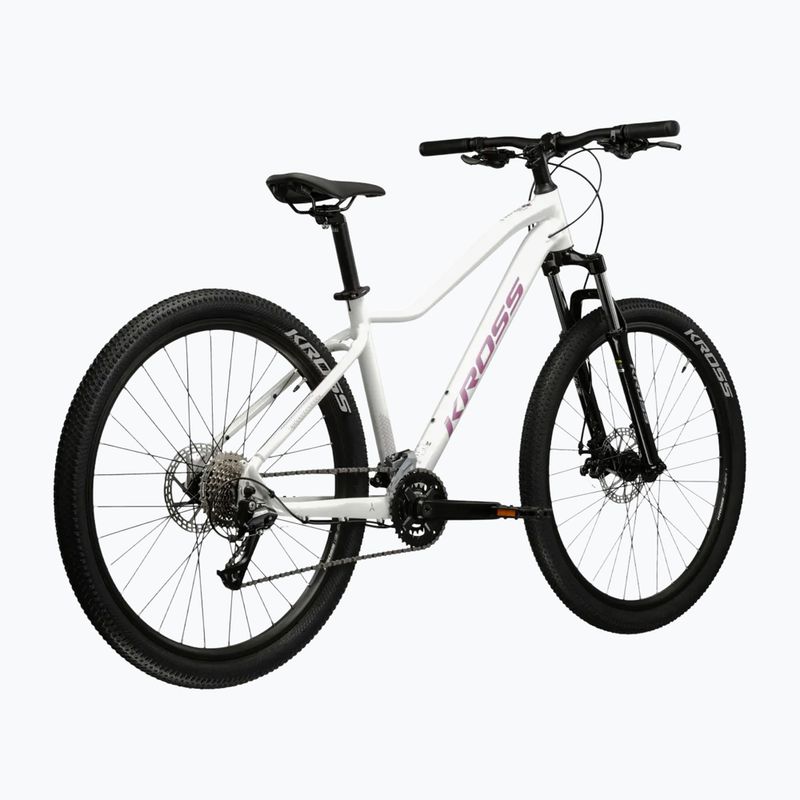 Дамски планински велосипед KROSS Lea 3.0 W 27.5 white/pink/shiny 3