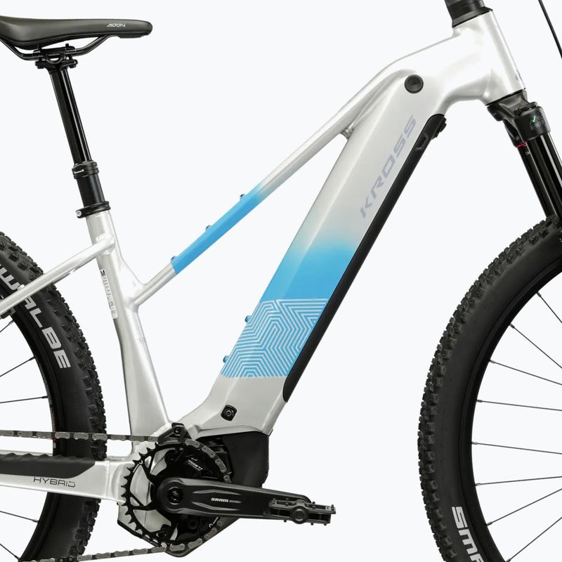 Дамски електрически велосипед KROSS Influx Hyb 5.0 29" el. 800 Wh silver/blue/gloss 11