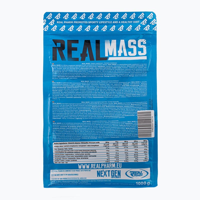 Гейнер Real Pharm Real Mass 1kg карамел 700230 2