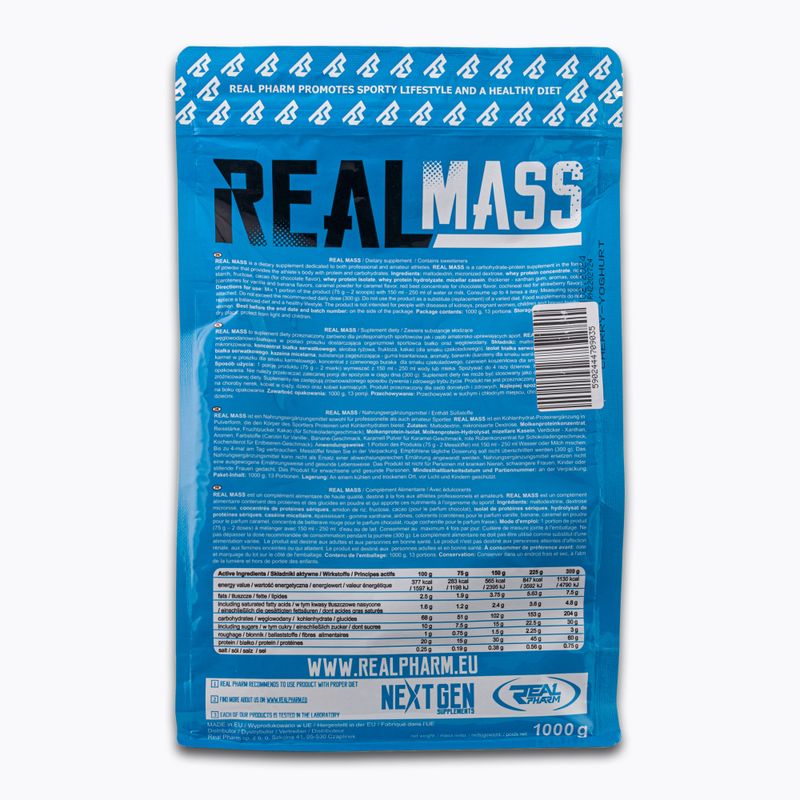 Гейнер Real Pharm Real Mass 1kg кисело мляко 709035 2