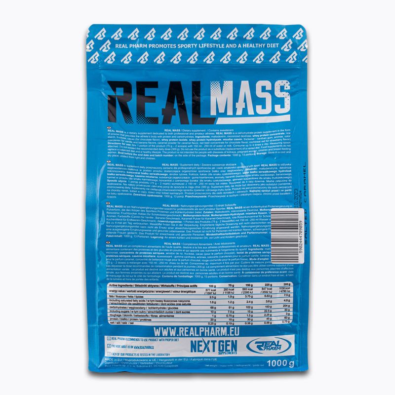 Гейнър Real Pharm Real Mass 1kg słony karmel 709059 2