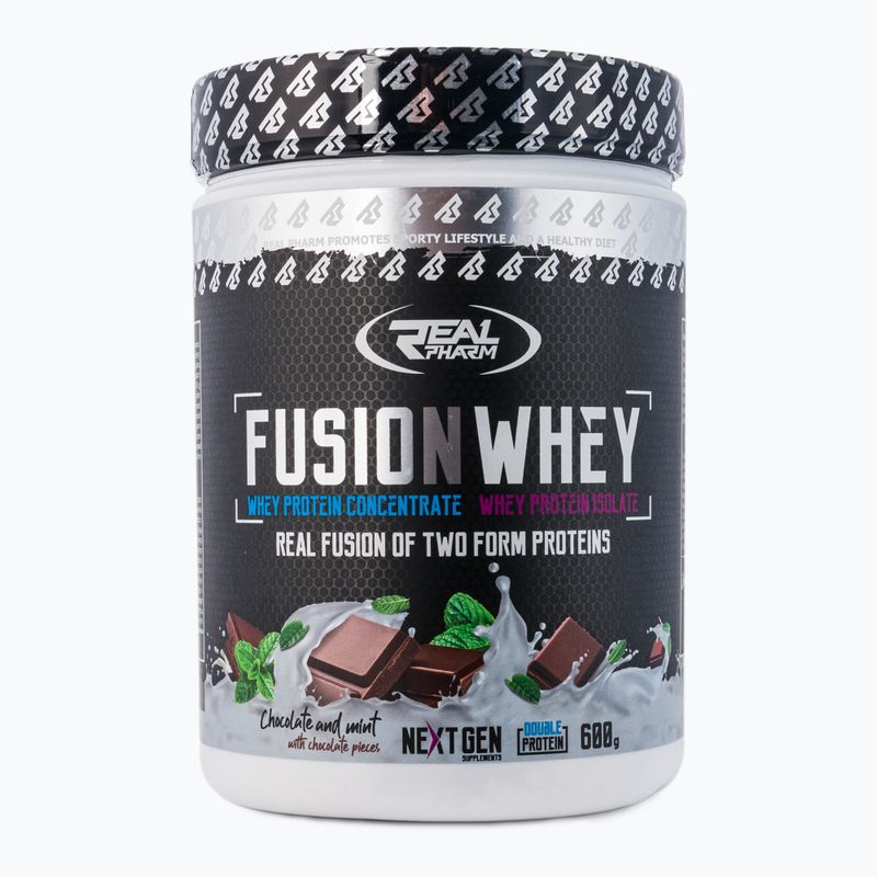 Суроватка Real Pharm Fusion 600g шоколад-мента 709356