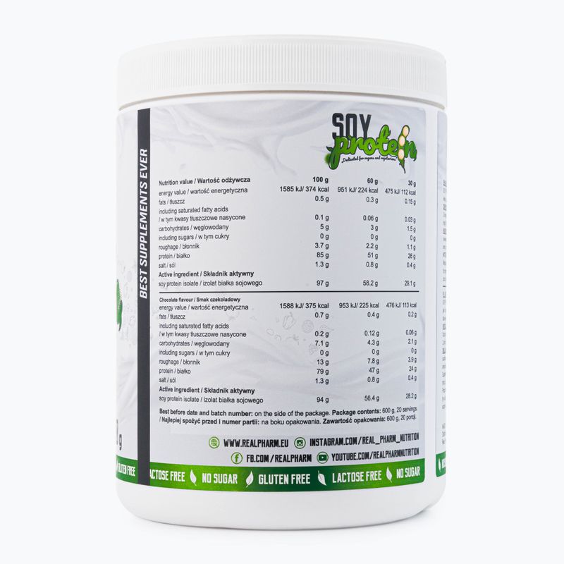 Real Pharm Соев протеин 600g шоколад 715340 2