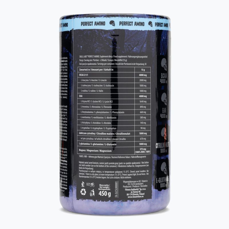 Аминокиселини Fitness Authority Skull Labs Perfect Amino 450 g blackberry/pineapple 2