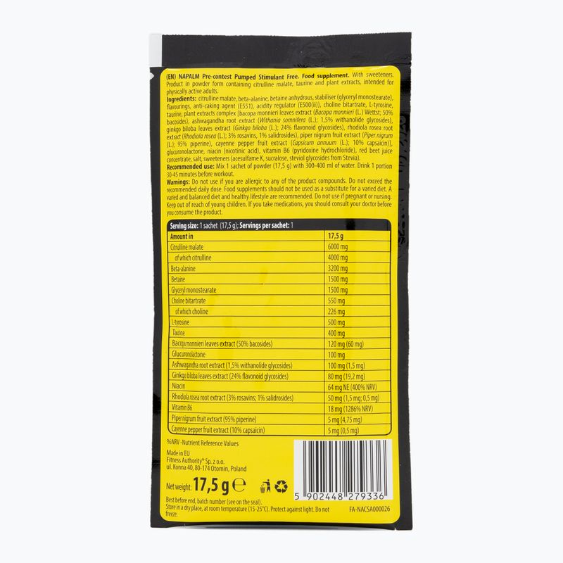 Предтренировъчен продукт Napalm Pre-Contest Pumped Stimulant Free 350 g sour watermelon 2