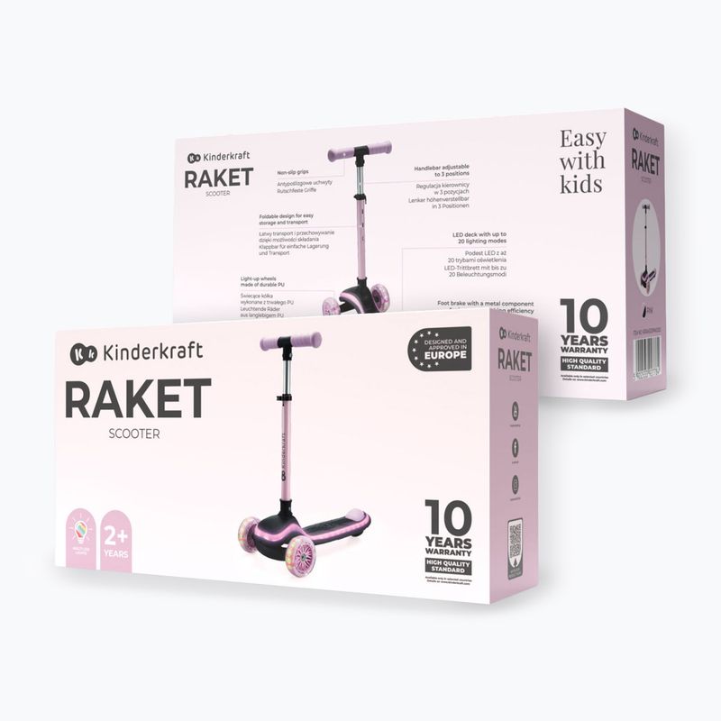 Детски триколесен скутер Kinderkraft Raket pink 8