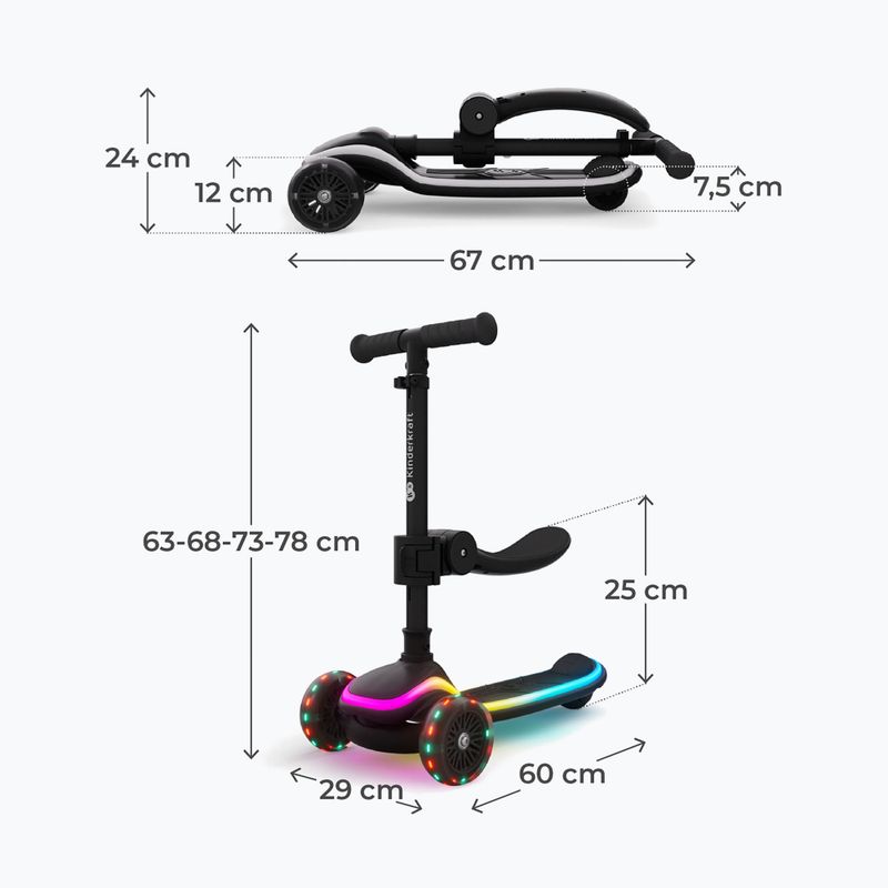 Детски триколесен скутер Kinderkraft Raket Up black 2