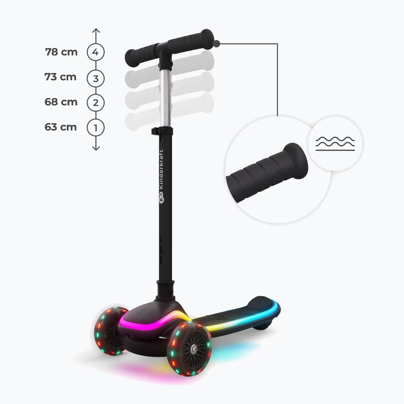 Детски триколесен скутер Kinderkraft Raket Up black 12