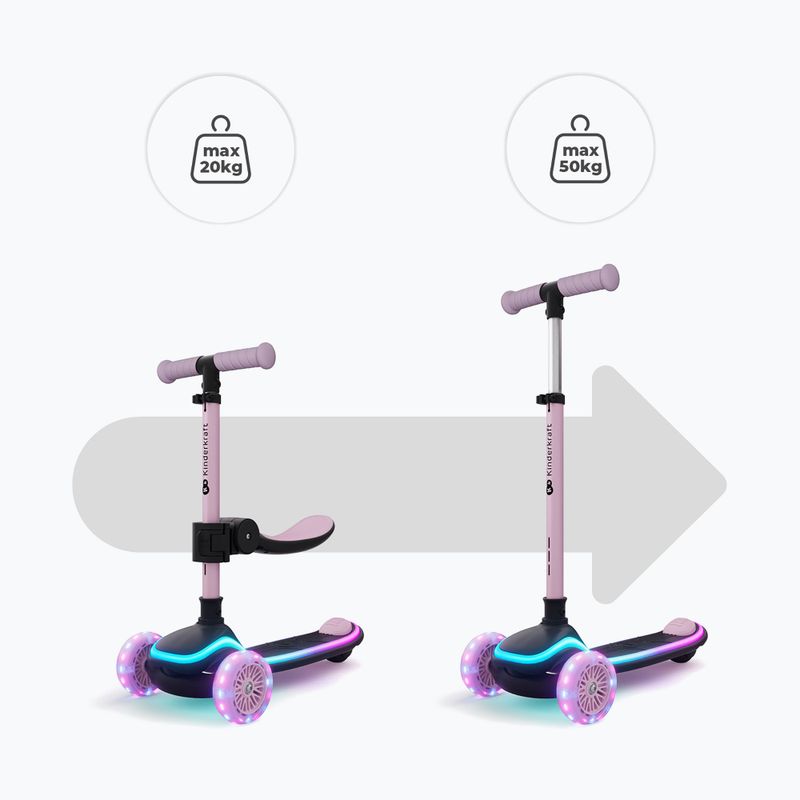 Детски триколесен скутер Kinderkraft Raket Up pink 11