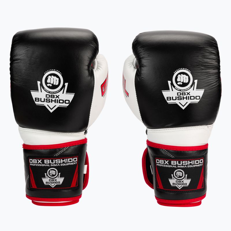 Боксови ръкавици Bushido от естествена кожа с технология Gel черни B-2v11a-12oz