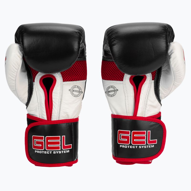Боксови ръкавици Bushido от естествена кожа с технология Gel черни B-2v11a-12oz 2