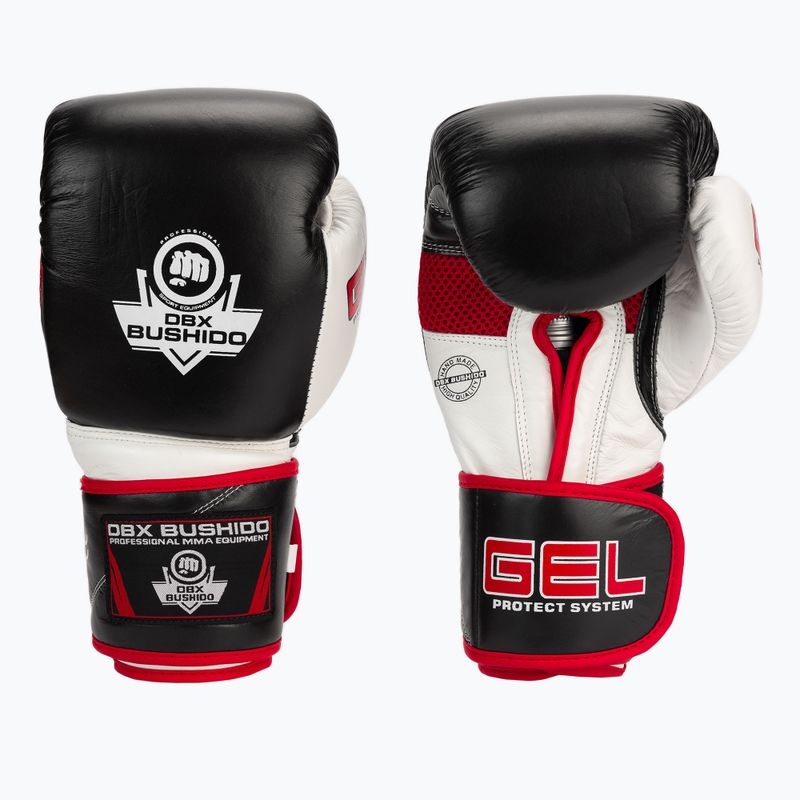 Боксови ръкавици Bushido от естествена кожа с технология Gel черни B-2v11a-12oz 3
