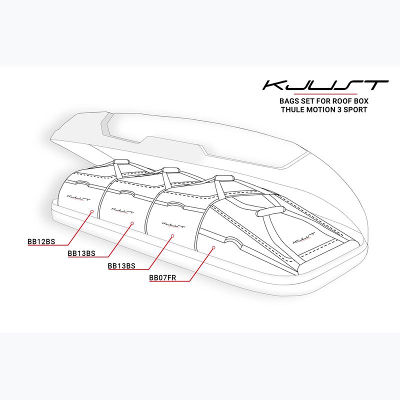 Комплект чанти за покривен бокс KJUST Thule Motion 3 Sport 4 бр. black 13