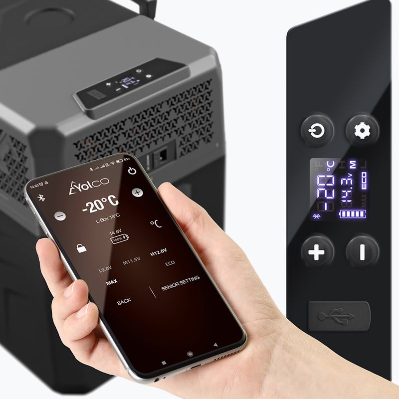Туристически хладилник Yolco BX40 черно сив 13