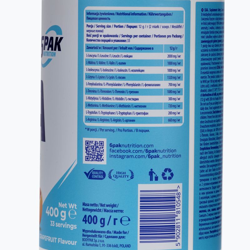 EAA 6PAK аминокиселини 400g грейпфрут PAK/136#GREJP 3