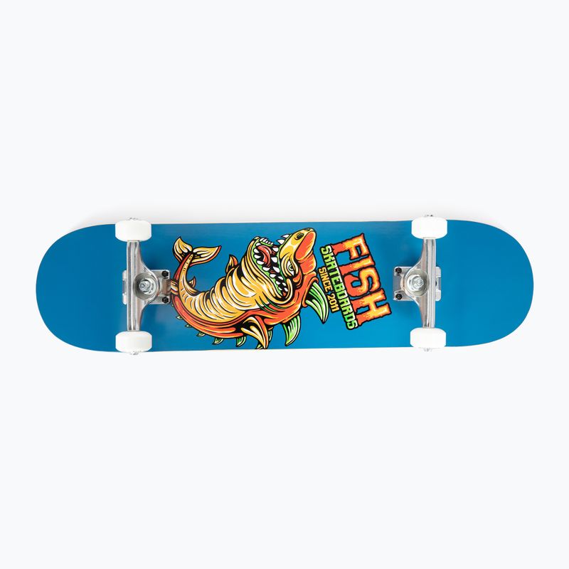 Fish Skateboards Zack Класически скейтборд за начинаещи 8.0' син SKATE-ZAC-SIL-WHI 4