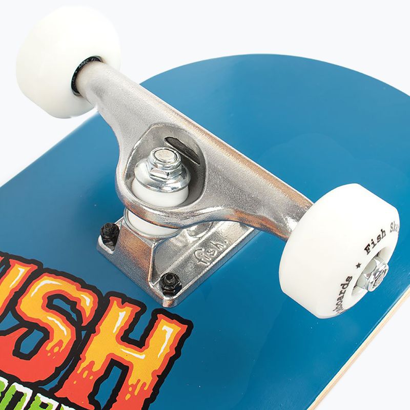 Fish Skateboards Zack Класически скейтборд за начинаещи 8.0' син SKATE-ZAC-SIL-WHI 9