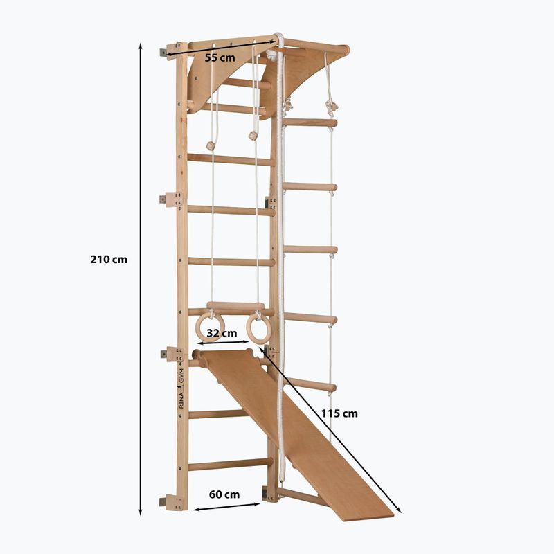 Гимнастическа стълба RINAGYM ECO-PINE+SLIDE 6