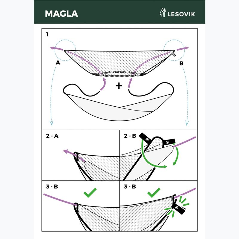 Мрежа против комари за хамак Lesovik Magla 330 black 2
