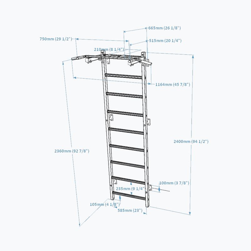 Гимнастическа стълба BenchK, бяла BK-721W 2