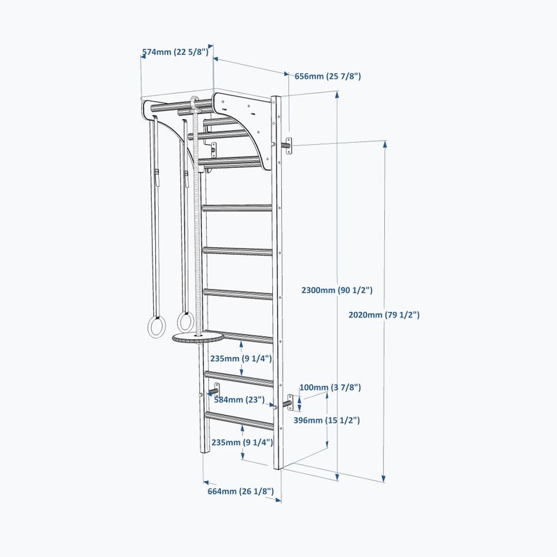 Стълба за гимнастика BenchK черна BK-212B+A076 15