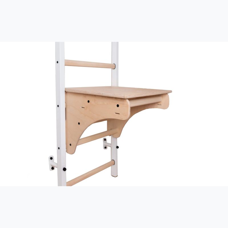 Гимнастическа стълба BenchK 212W+A204 white matte/oak 3
