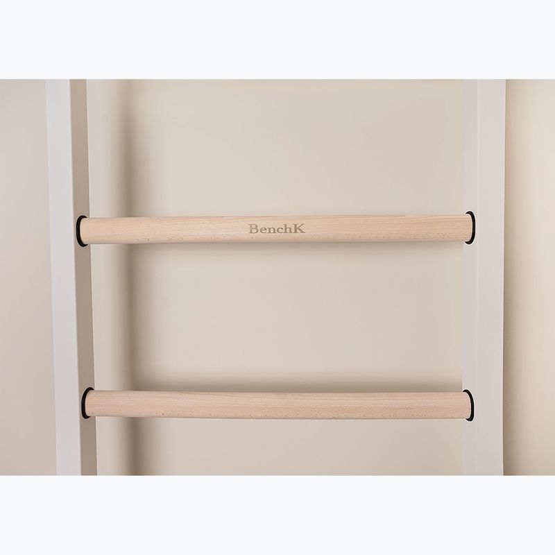 Гимнастическа стълба BenchK 212W+A204 white matte/oak 4