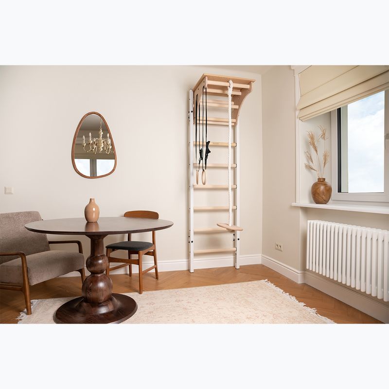 Гимнастическа стълба BenchK 212W+A204 white matte/oak 11