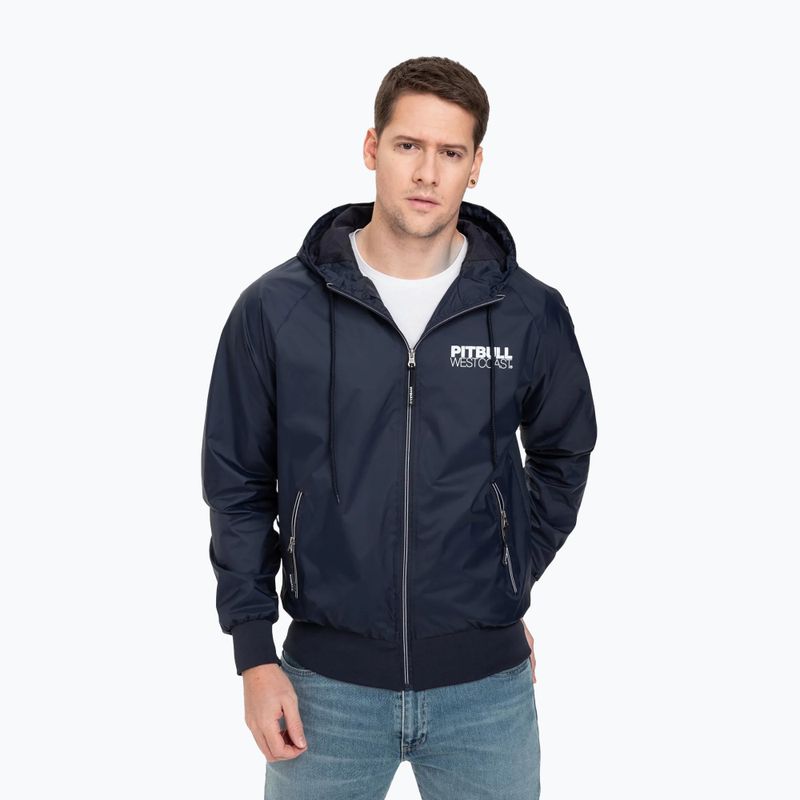 Мъжко яке с качулка от найлон Pitbull West Coast Athletic dark navy