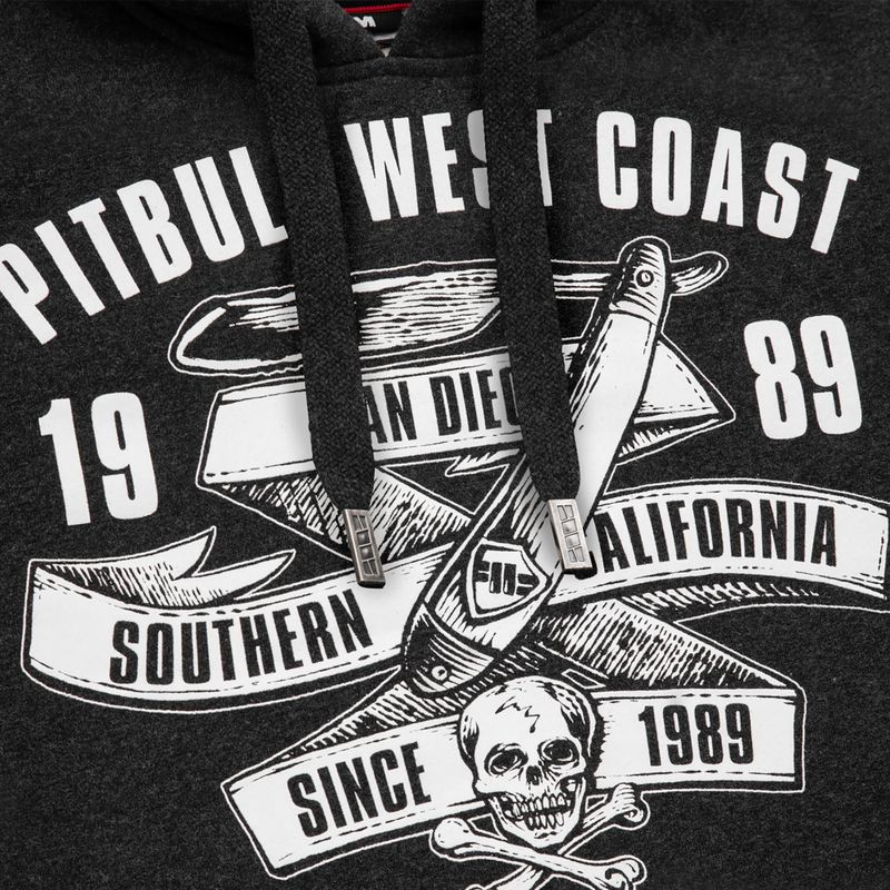 Мъжки суитшърт Pitbull West Coast Hooded Oldschool Razor charcoal melange 3