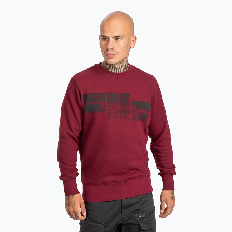 Мъжки суитшърт Pitbull West Coast Crewneck Classic Logo burgundy
