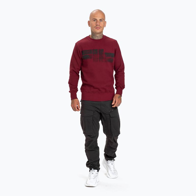 Мъжки суитшърт Pitbull West Coast Crewneck Classic Logo burgundy 2