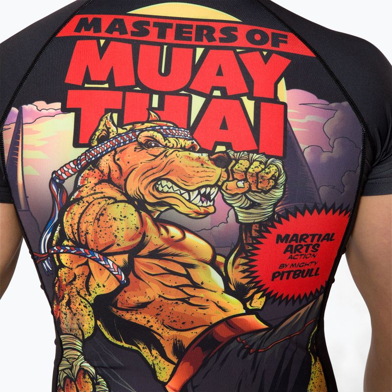 Мъжки рашгард Pitbull West Coast T-S Rash Master Of Muay Thai black 4