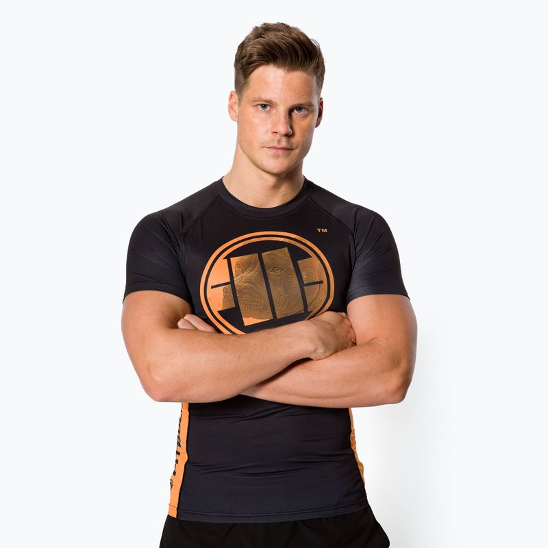 Мъжки рашгард Pitbull West Coast Rash T-S Orange Dog black