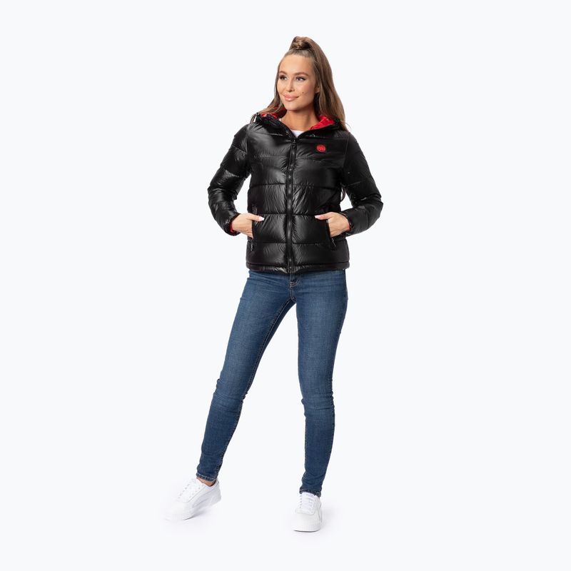 Дамско яке с пух Pitbull West Coast Shine Quilted Hooded black 2