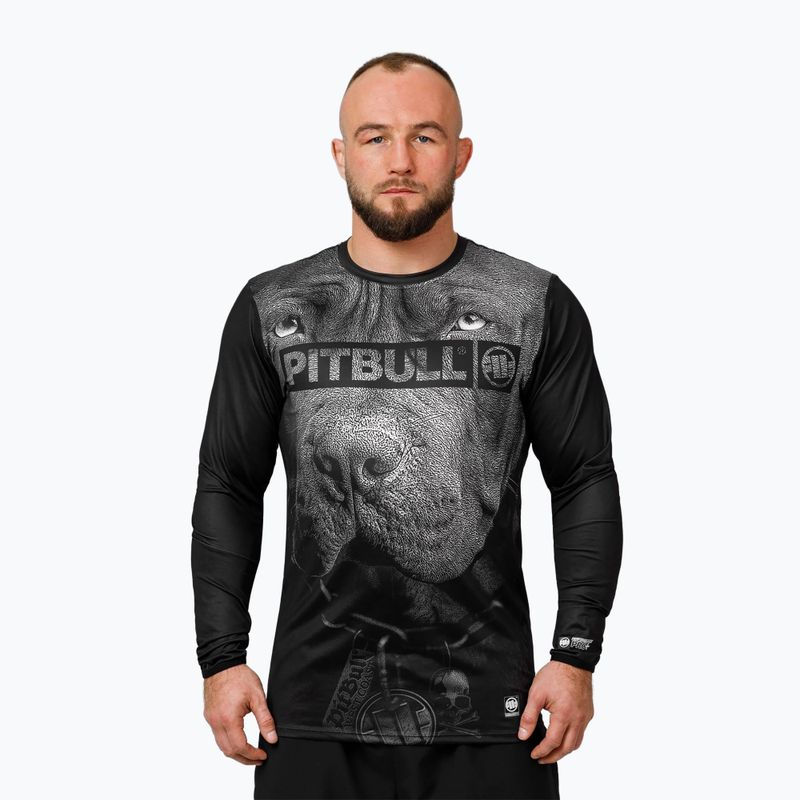 Мъжка блуза с дълъг ръкав за тренировка Pitbull Mesh Performance Pro Plus Born in 1989 black